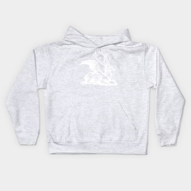 white deer demon 02 Kids Hoodie by lovefromsirius